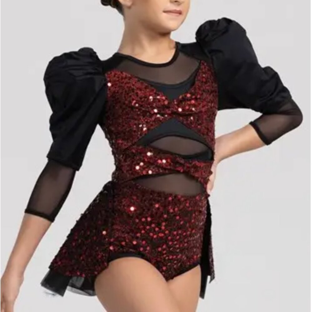 WEISSMAN Sequin metallic knit dance leotard  (name- ON MY OWN )
